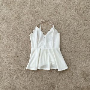 White peplum tank top